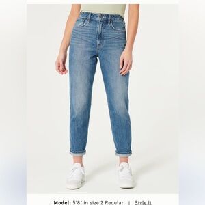 Hollister Blue High Rise Mom Jeans